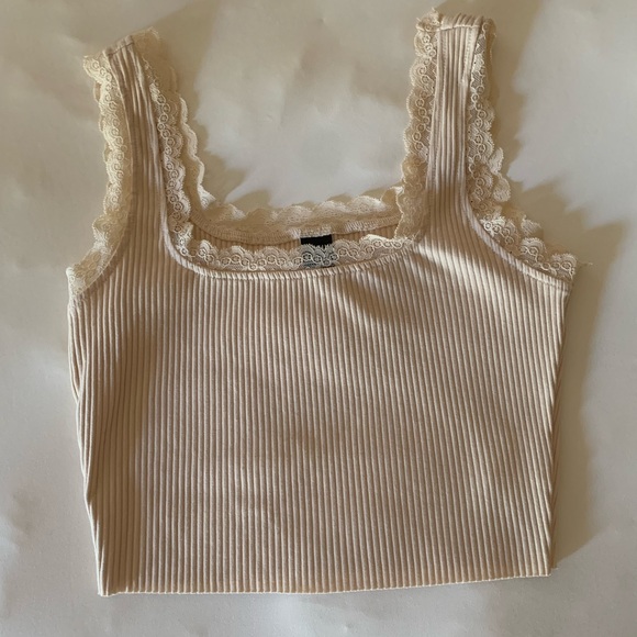 lace ribbed tank top - Picture 1 of 2
